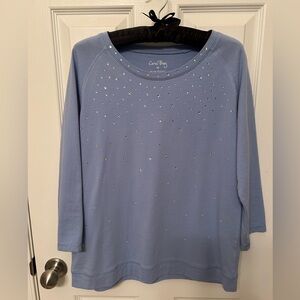 Coral Bay Light Blue Embellished Sweatshirt